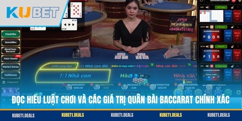 Đọc hiểu luật chơi và các giá trị quân bài Baccarat chính xác